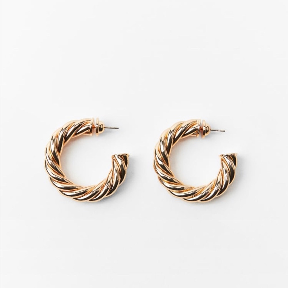 Zara twisted hoop earrings